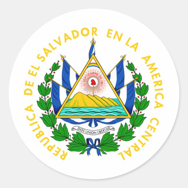 El Salvador Coat of arms SV Classic Round Sticker (Front)