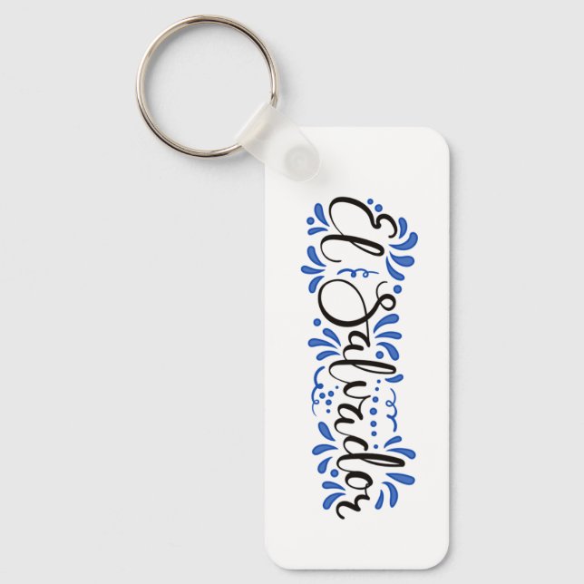 El Salvador Design Rectangular Key Keychain (Front)