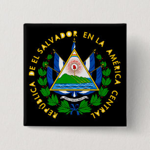 el salvador emblem 2 inch square button