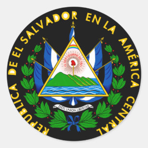 el salvador emblem classic round sticker