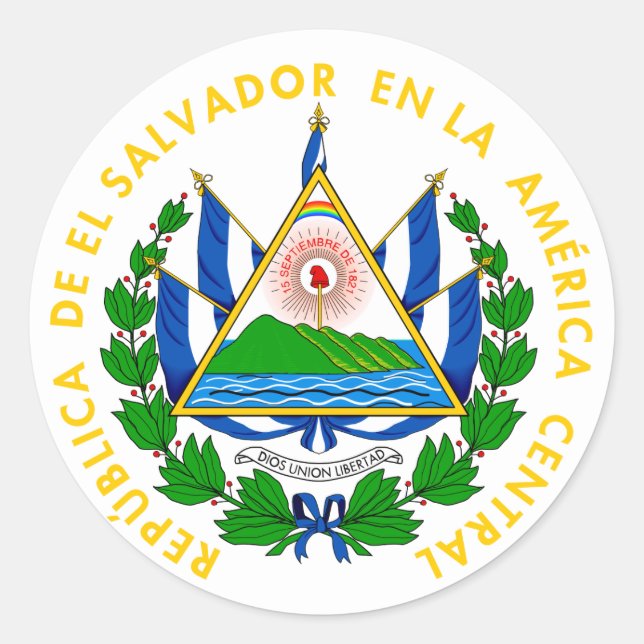 el salvador emblem classic round sticker (Front)
