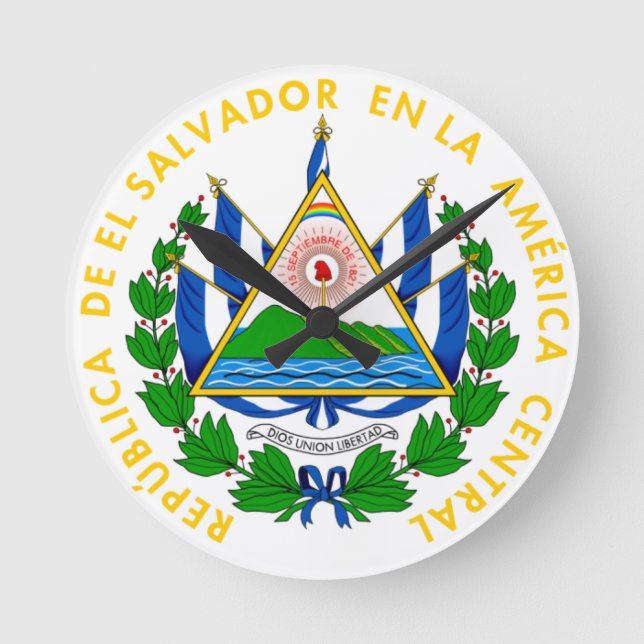 El Salvador - emblem/flag/coat of arms/symbol Round Clock (Front)