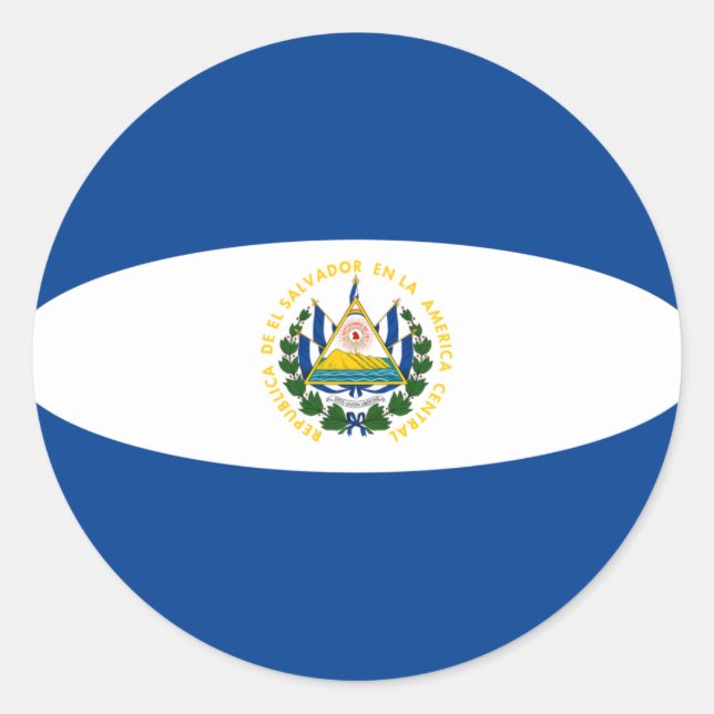 El Salvador Fisheye Flag Sticker (Front)