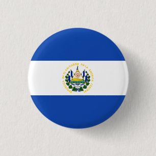 El Salvador Flag 1 Inch Round Button