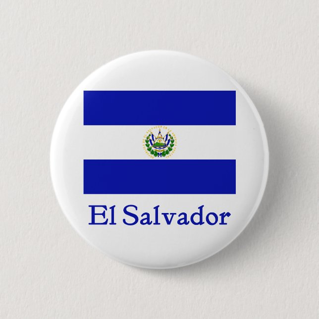 El Salvador Flag 2 Inch Round Button (Front)