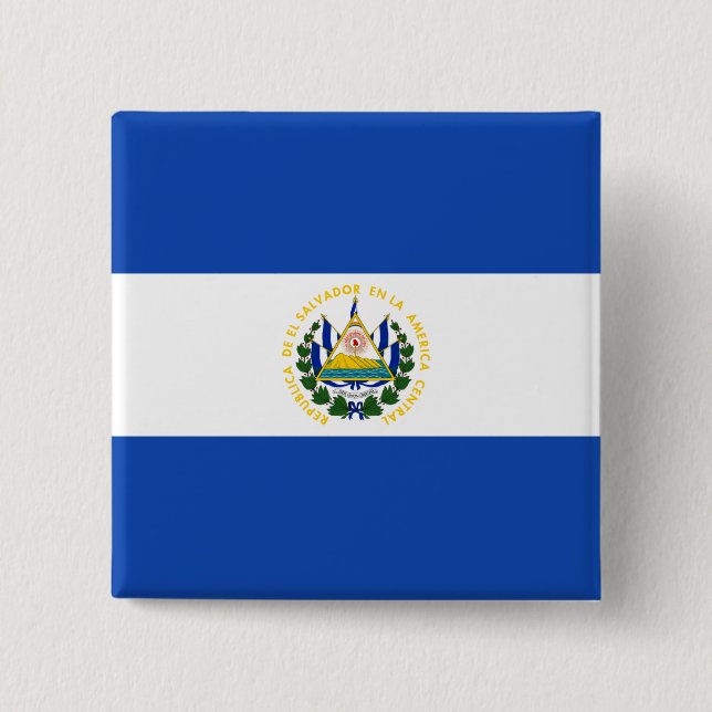 El Salvador Flag 2 Inch Square Button (Front)