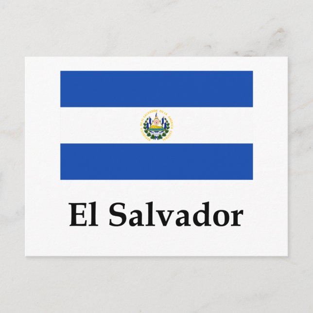El Salvador Flag And Name Postcard (Front)