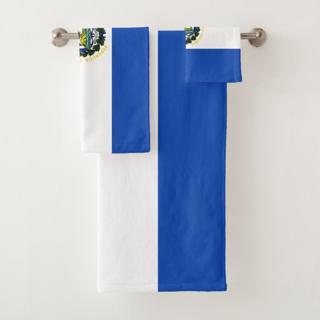 El Salvador Flag Bath Towel Set (Insitu)