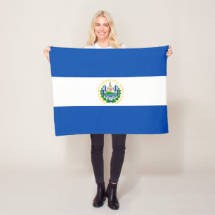 El Salvador Flag Fleece Blanket