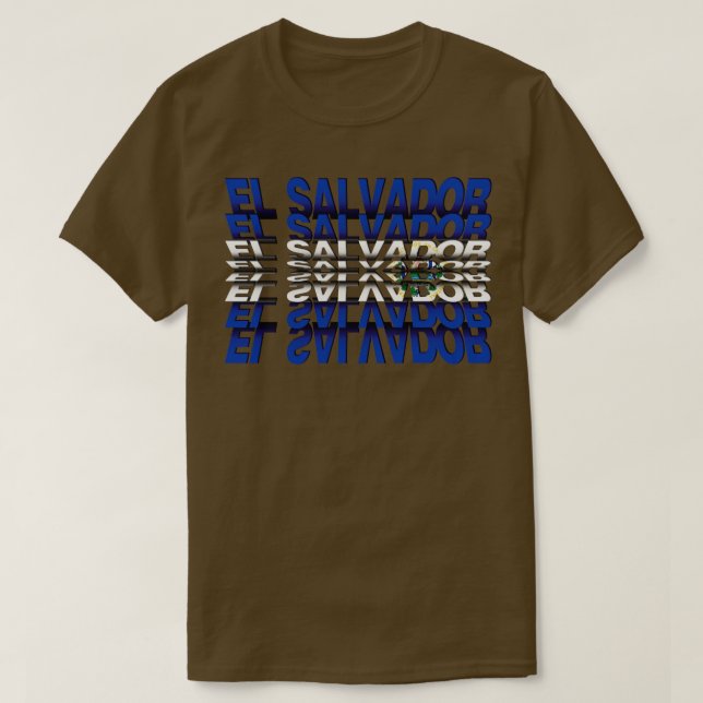 El Salvador Flag Flip Text effect T-Shirt (Design Front)