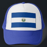 El Salvador Flag Hat<br><div class="desc">This trucker hat sports the flag of El Salvador. Keep a cool head with a little Salvadoran flair.</div>