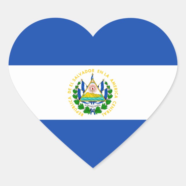 El Salvador Flag Heart Sticker (Front)