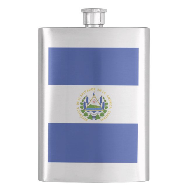 El Salvador flag Hip Flask (Front)