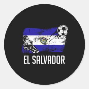 El Salvador Flag Jersey Salvadorean Soccer Team Sa Classic Round Sticker