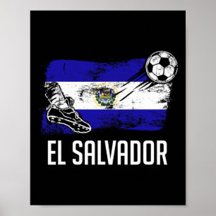 El Salvador Flag Jersey Salvadorean Soccer Team Sa Poster
