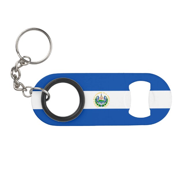 El Salvador Flag Keychain Bottle Opener (Front (Horizontal))