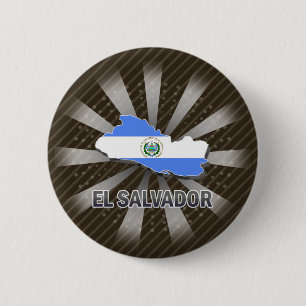 El Salvador Flag Map 2.0 2 Inch Round Button