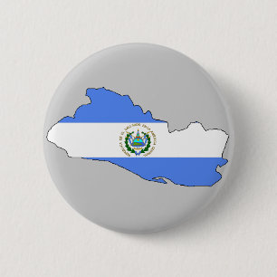 El Salvador flag map 2 Inch Round Button