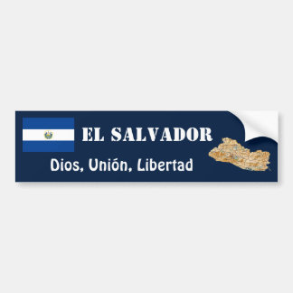 El Salvador Flag + Map Bumper Sticker