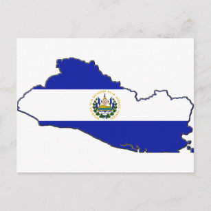 El Salvador Flag Map Postcard