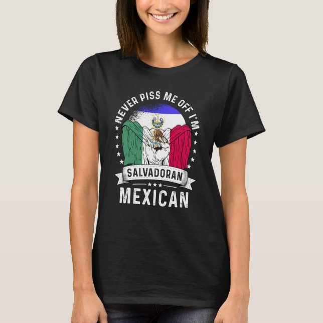 El Salvador Flag Mexico Grown  Humor Citizen Pride T-Shirt (Front)