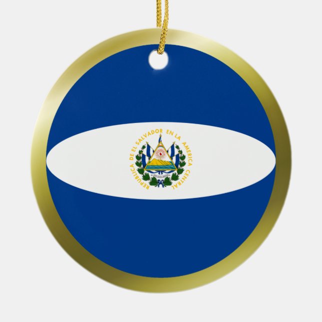 El Salvador Flag Ornament (Front)