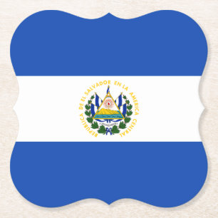 El Salvador Flag Paper Coaster