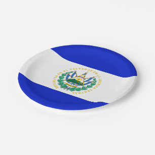 El Salvador flag Paper Plate