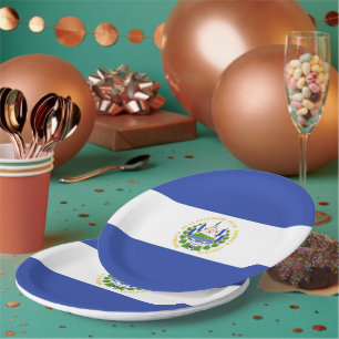 El Salvador flag Paper Plate