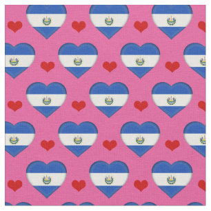 El Salvador Flag Red Heart fashion Fabric/Salvador Fabric