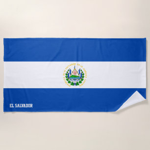 El Salvador Flag Splendid Patriotic Beach Towel
