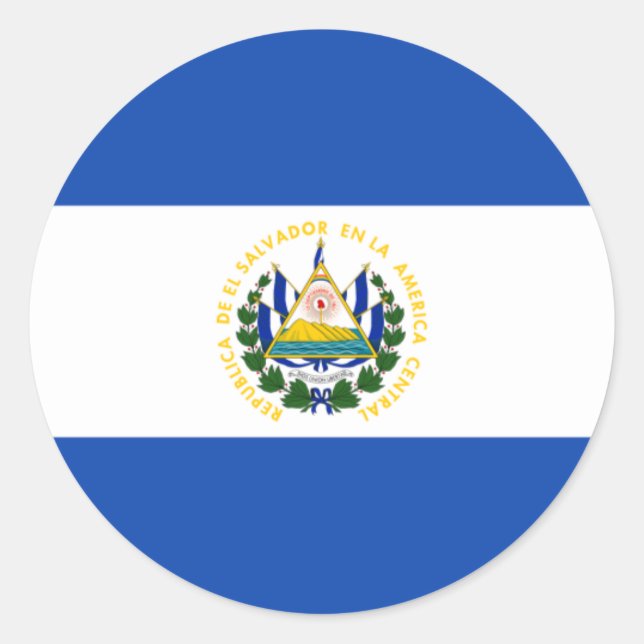 El Salvador Flag Sticker (Front)