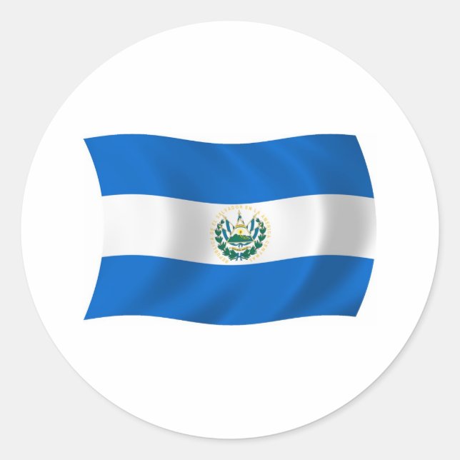 El Salvador Flag Sticker (Front)