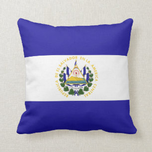 El Salvador Flag Throw Pillow