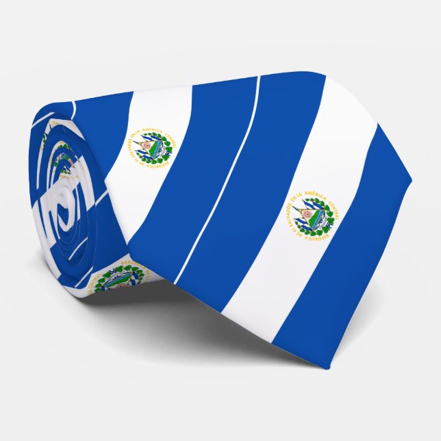 El Salvador Flag Tie (Rolled)