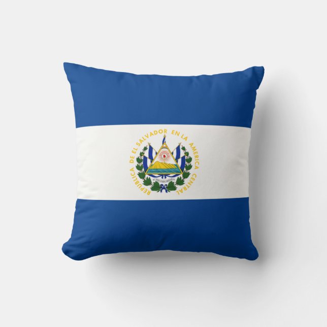 El Salvador Flag x Flag Pillow (Front)