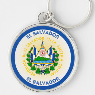 El Salvador Heritage Emblem Keychain