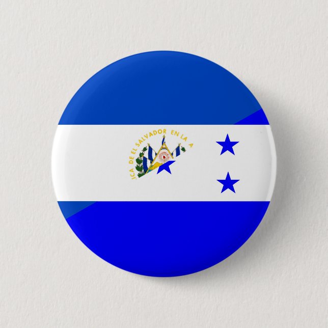 el salvador honduras half flag country symbol 2 inch round button (Front)