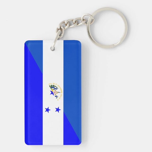 el salvador honduras half flag country symbol keychain (Back)