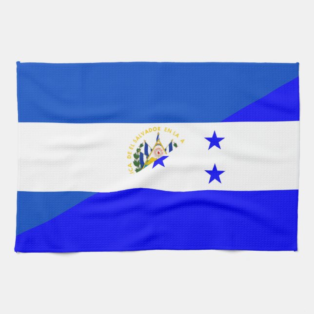 el salvador honduras half flag country symbol kitchen towel (Horizontal)