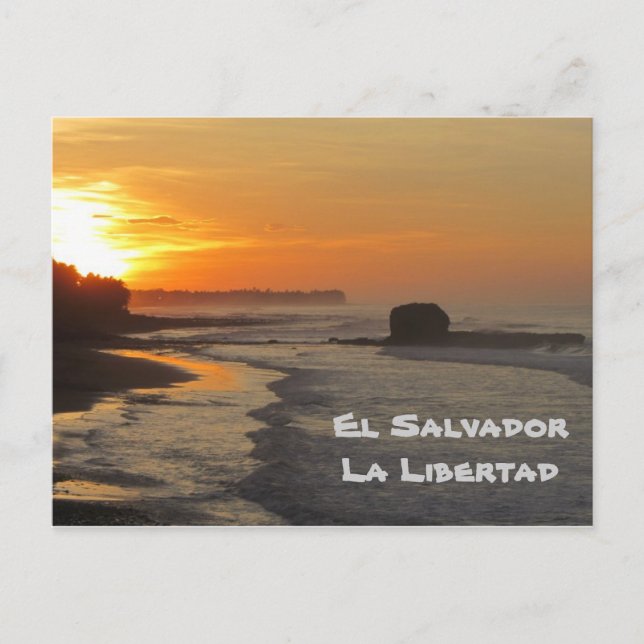 El Salvador, La Libertad, El Sunzal sunrise Postcard (Front)