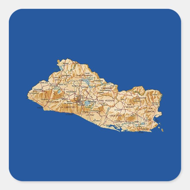 El Salvador Map Sticker (Front)
