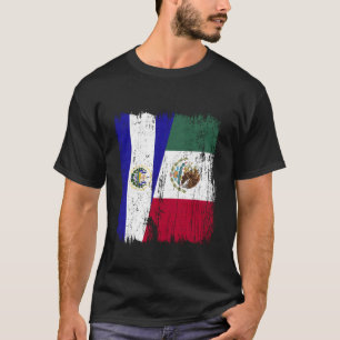 El Salvador Mexico Half Flag Salvadorian Mexican H T-Shirt