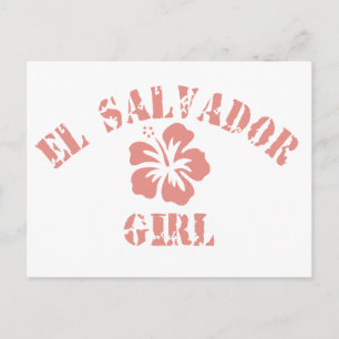 El Salvador Pink Girl Postcard