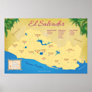 El Salvador Poster, Departments Poster