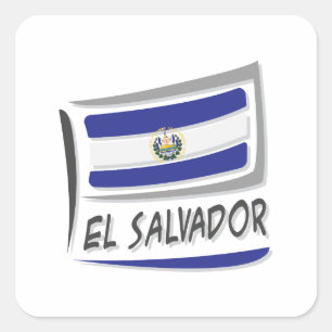 El Salvador  Pride X Flag Square Sticker