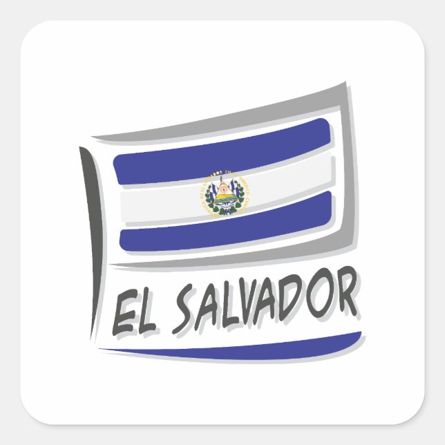 El Salvador  Pride X Flag Square Sticker (Front)