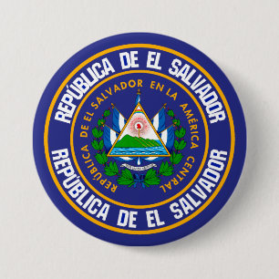 El Salvador Round Emblem 3 Inch Round Button