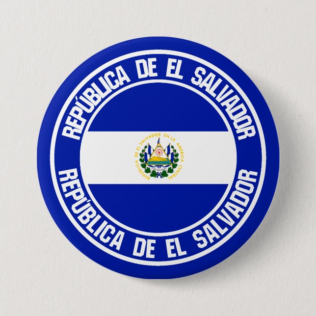 El Salvador Round Emblem 3 Inch Round Button (Front)