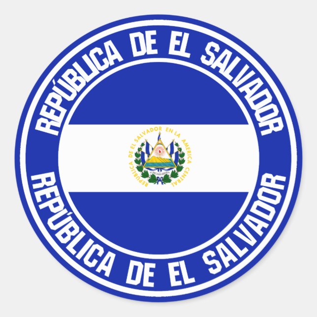 El Salvador Round Emblem Classic Round Sticker (Front)